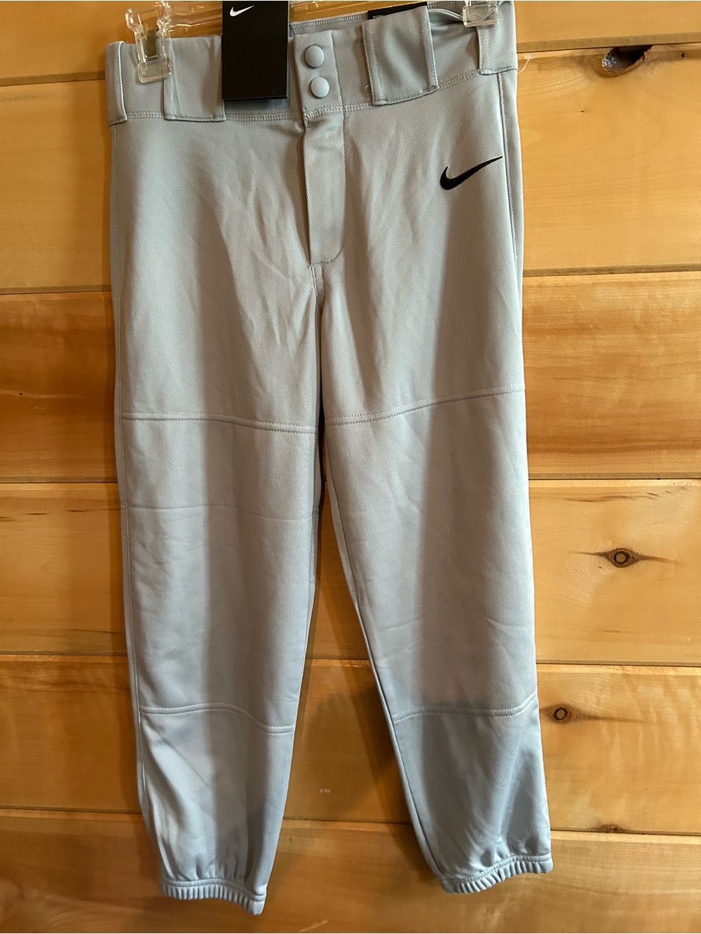 Nike Men’s Light Gray Athletic Joggers with Black Swoosh